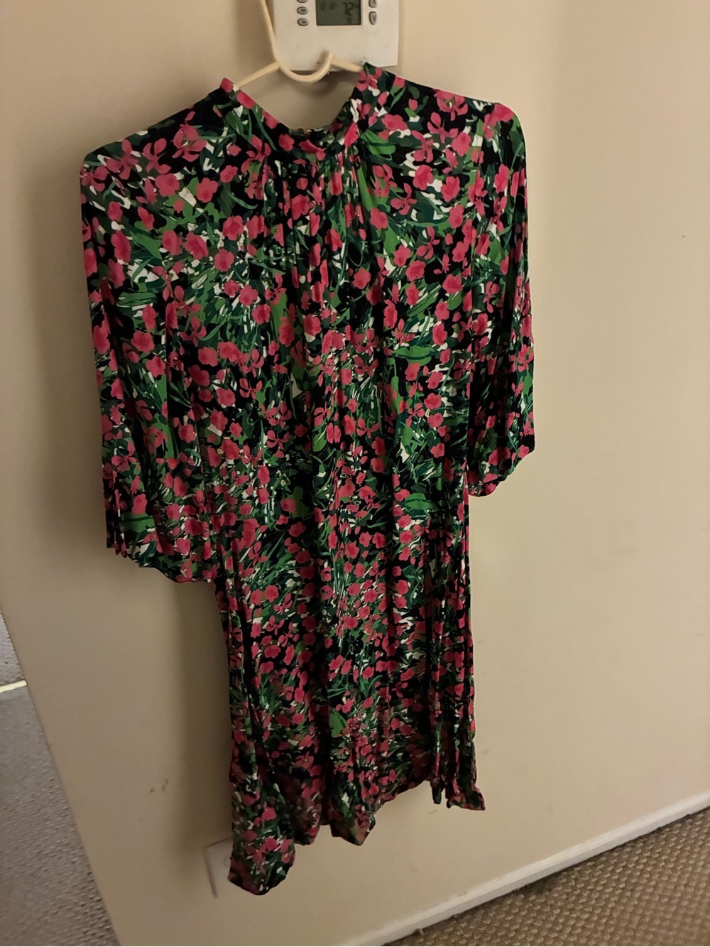 Closet Pink and Green Floral Midi Dress